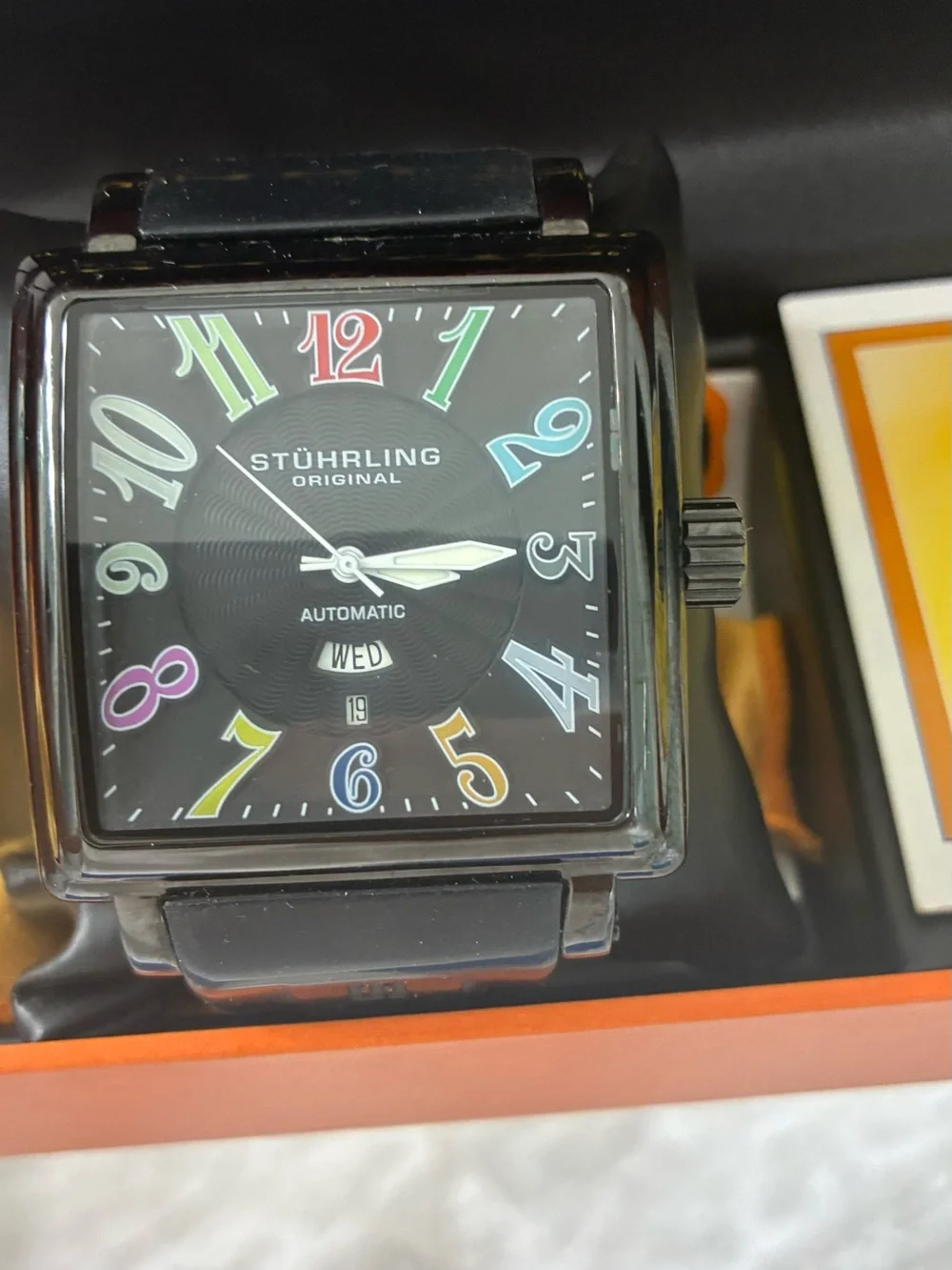 Stuhrling Men’s - Black multi colored dial